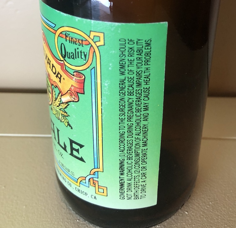 Sierra Nevada Pale Ale Side of Label